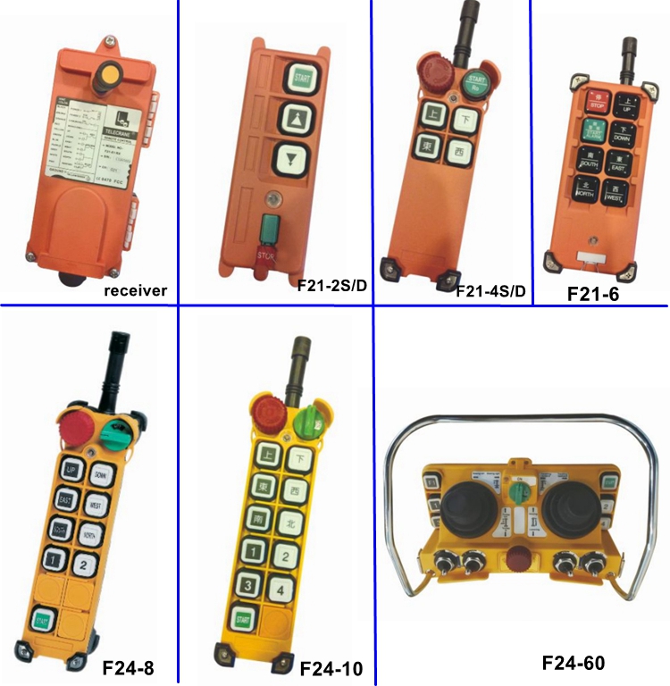 F21-2S vieno greičio TELECONTROL bevielis nuotolinis valdiklis krano naudojimui